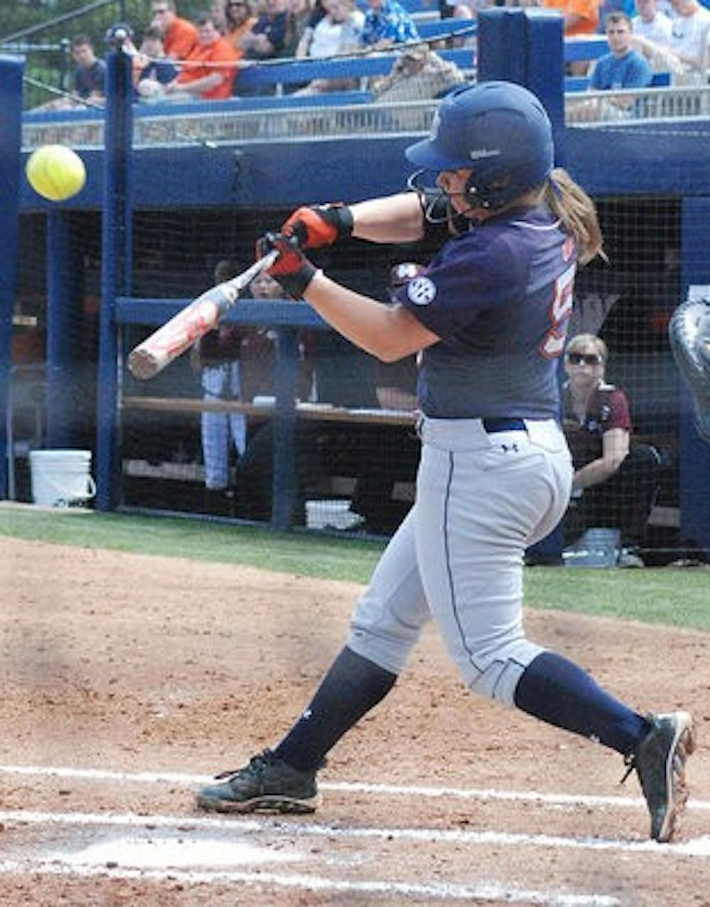 Emily Carosone bats against Mississippi State. (Contributed by Emily Enfinger)