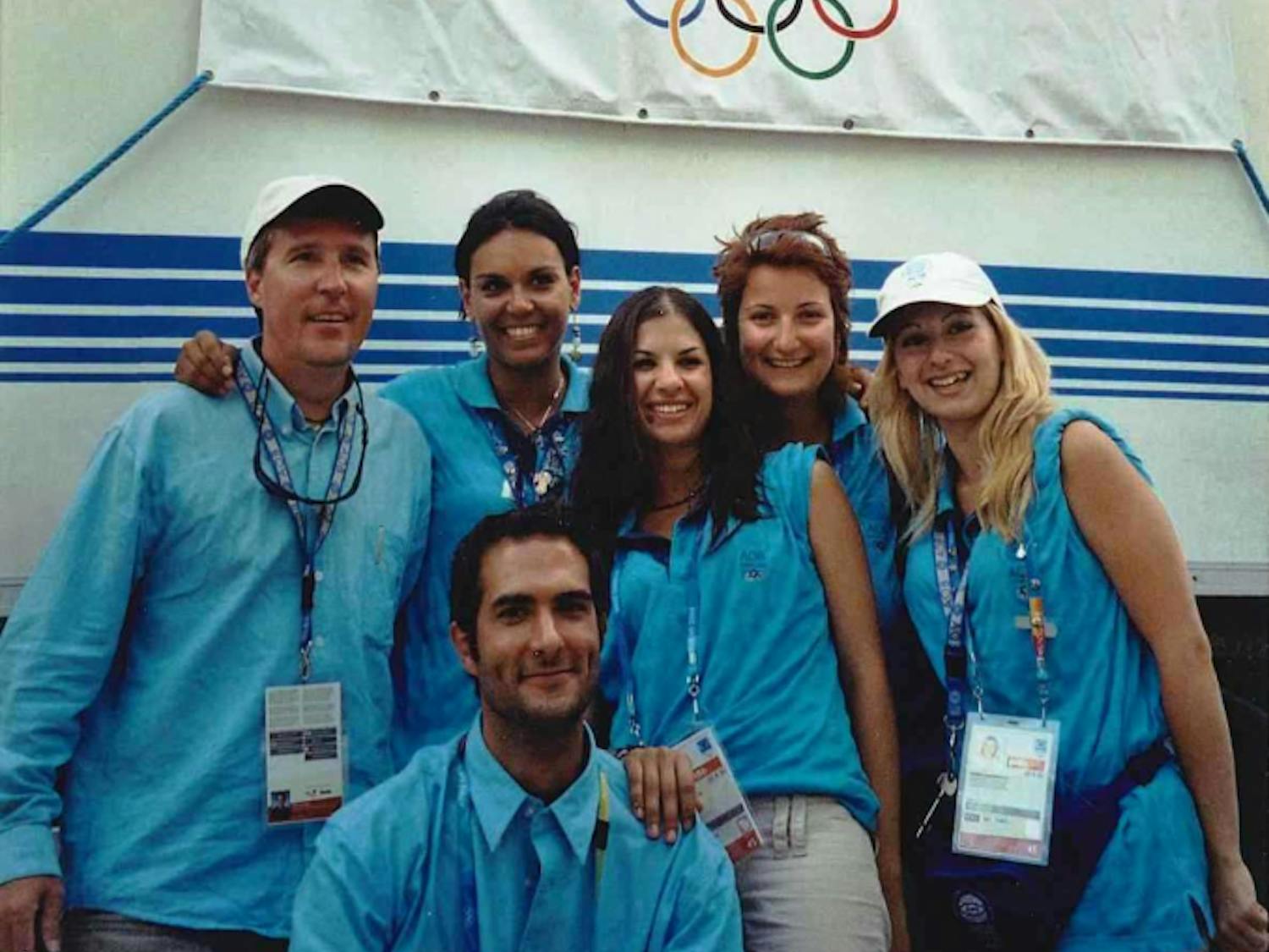 Ric Smith (far left) at the 2004 Olympic Games in Athens, Greece. 