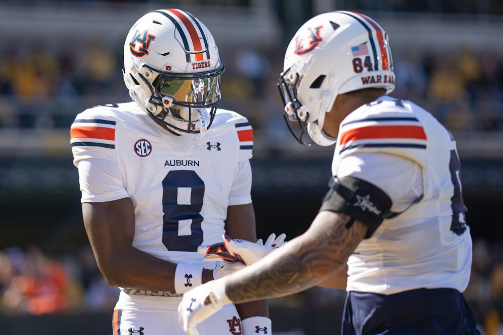 COLUMBIA, MO - OCTOBER 19 - Auburn Wide Receiver Cam Coleman (#8) during the game between the Auburn Tigers and the #19 Missouri Tigers at Memorial Stadium in Columbia, MO on Saturday, Oct. 19, 2024.

Photo by Austin Perryman/Auburn Tigers
