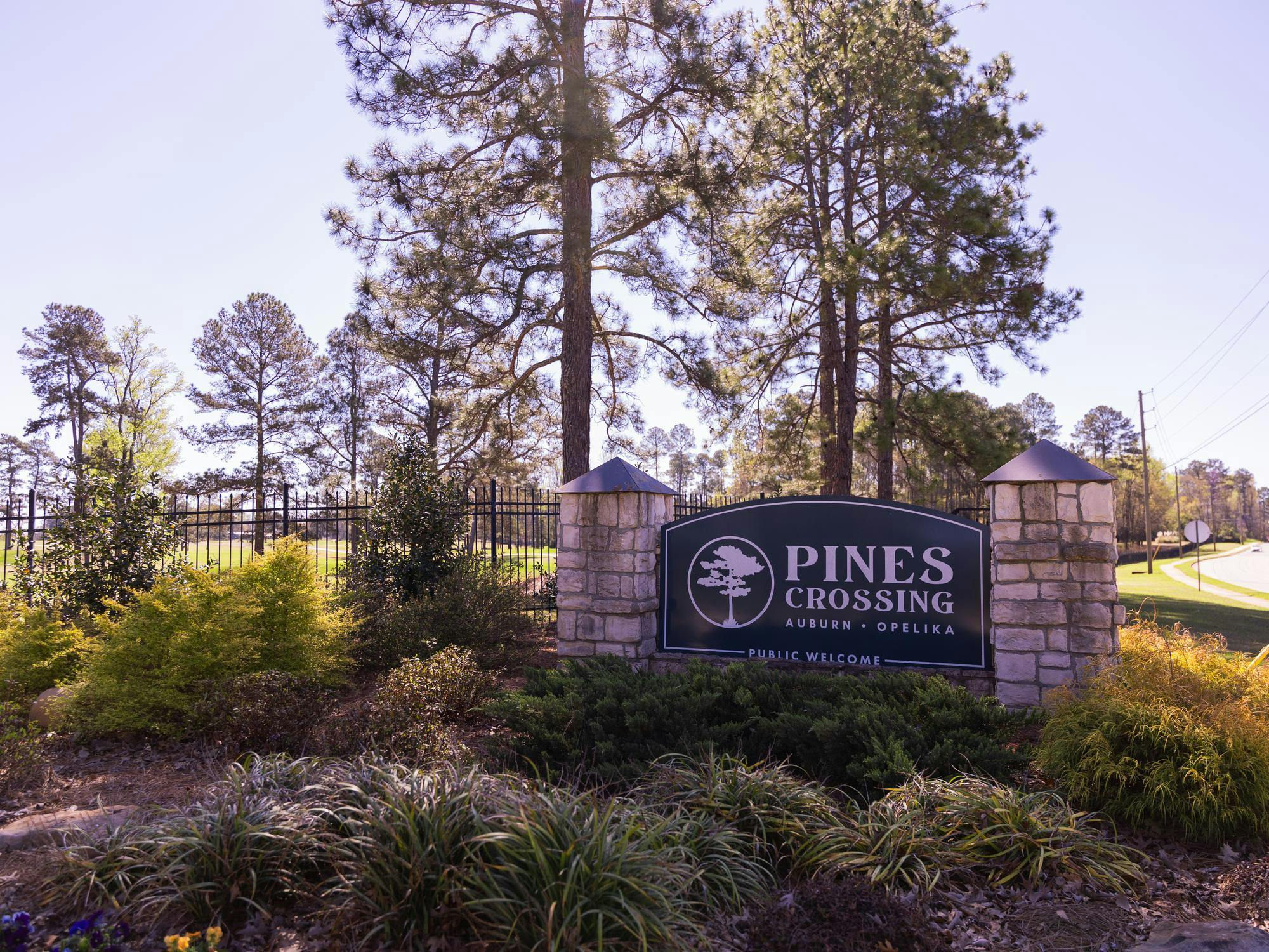 The front entrance to Pines Crossing golf course on March 17, 2026.