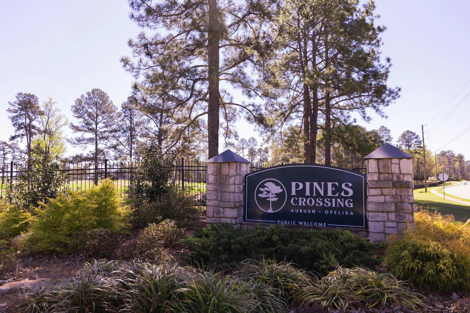The front entrance to Pines Crossing golf course on March 17, 2026.