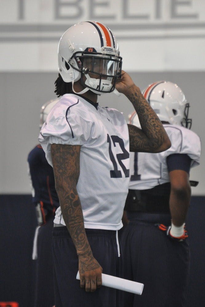 Injured cornerback Demetruce McNeal watches his teammates during a special teams drill.
Anna Grafton / ASSOCIATE PHOTO EDITOR
