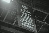 Joe Ciampi is honored with a banner in Auburn Arena