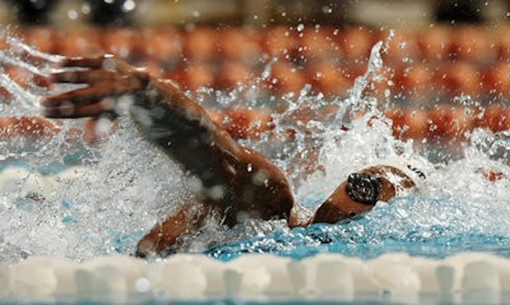 Auburn's Arianna Vanderpool-Wallace swims the first leg of the 400-meter freestyle relay at the NCAA Swimming and Diving Championships March 19 in Austin, Texas. (Todd Van Emst / Auburn Media Relations)