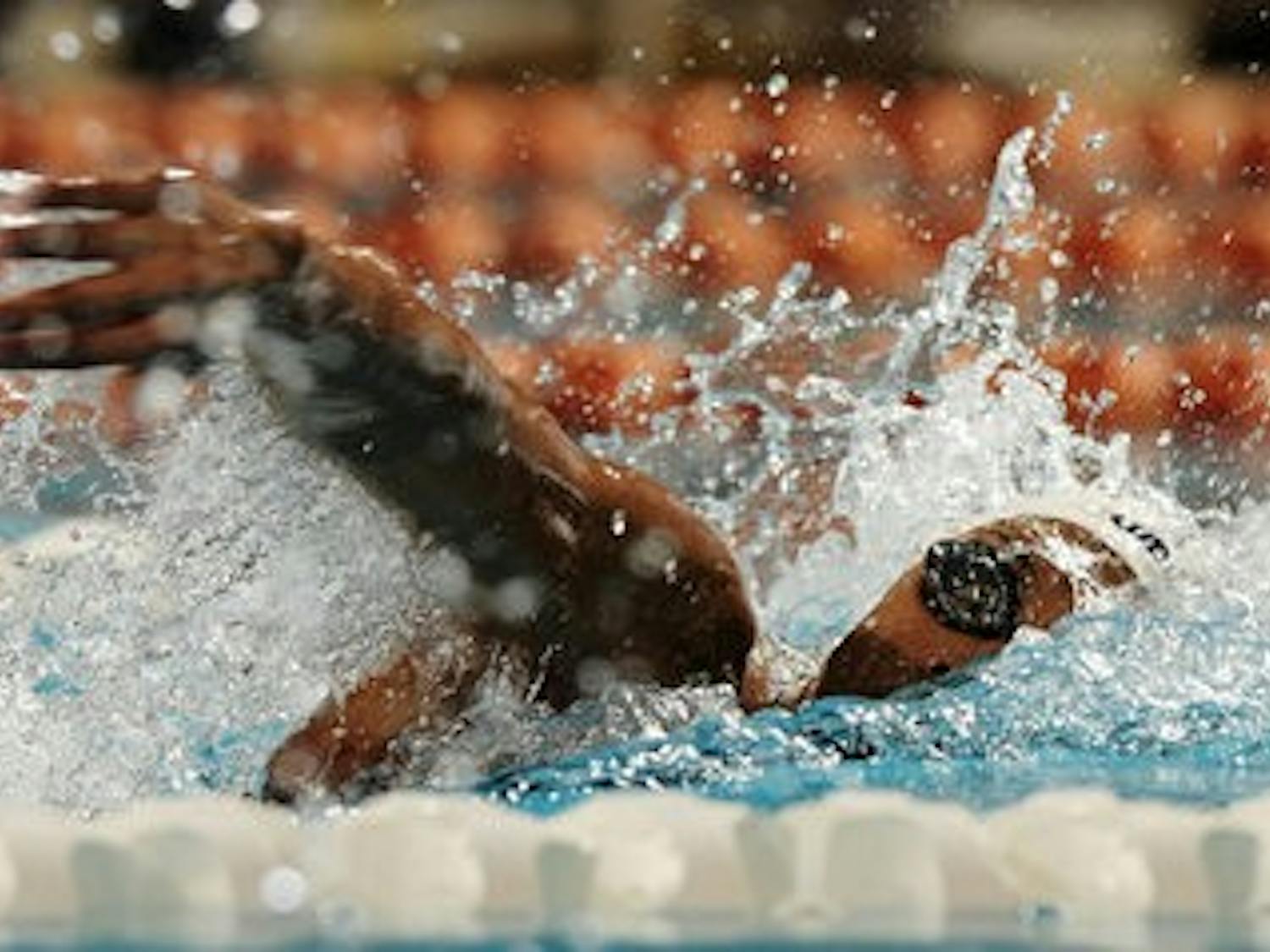 Auburn's Arianna Vanderpool-Wallace swims the first leg of the 400-meter freestyle relay at the NCAA Swimming and Diving Championships March 19 in Austin, Texas. (Todd Van Emst / Auburn Media Relations)
