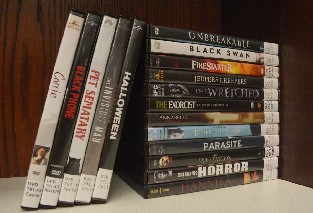 A collection of horror movies from the Auburn Public Library.