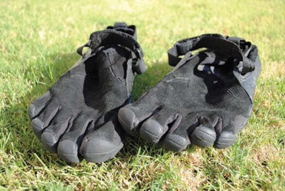 Five Finger Shoes have become a popular among students accessory on campus this year. (Maria Iampietro / ASSOCIATE  PHOTO EDITOR)