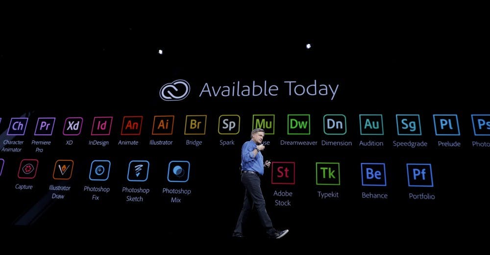 Bryan Lamkin, EVP and GM, Digital Media speaks during Adobe MAX 2017 Wednesday, Oct. 18, 2017 in Las Vegas. (Isaac Brekken/AP Images for Adobe)