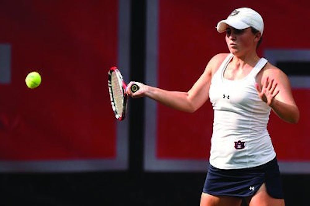 <p>Junior Pleun Burgmans and senior Emily Flickenger were able to win the first court doubles match by a score of 6-2. (File photo)</p>