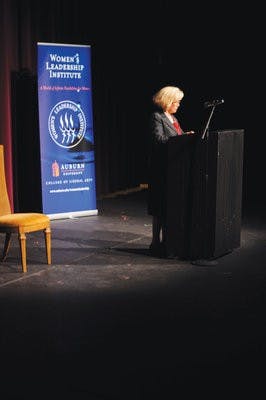 Fair-pay advocate Lilly Ledbetter lectures students and faculty on pay equality. (Christen Harned / Assistant Photo Editor)
