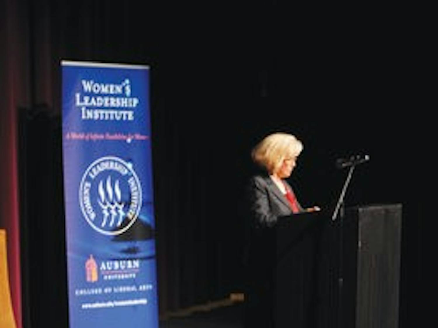 Fair-pay advocate Lilly Ledbetter lectures students and faculty on pay equality. (Christen Harned / Assistant Photo Editor)