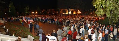 After Sept. 11, 2001, the Auburn community mourns those lost during a candlelight vigil on Samford Lawn. (CONTRIBUTED)