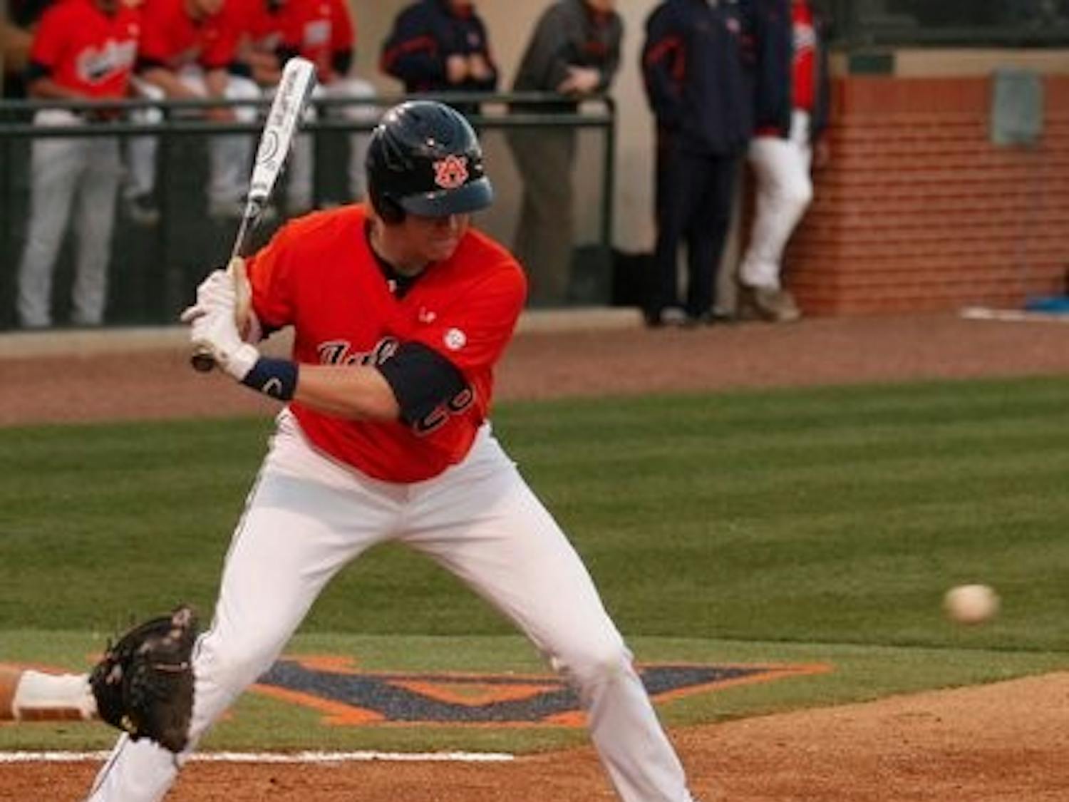 Garrett Cooper readies for the swing to end the third inning. (Courtesy of Auburn Athletics)