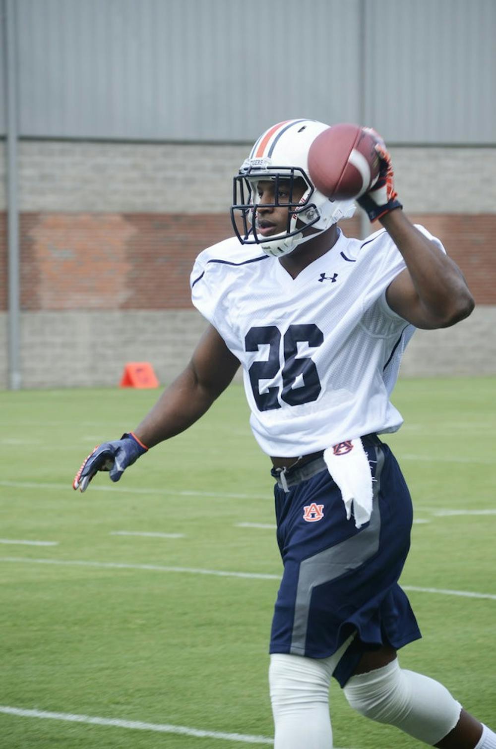 Justin Garrett practicing on day one of Fall practice. Sarah May/ ASSISTANT PHOTO EDITOR