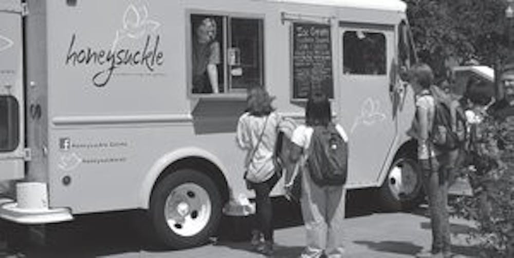 Honeysuckle Gelato sells various types of ice cream and sorbets and has been present on campus for almost a year. (Danielle Lowe / ASSISTANT PHOTO EDITOR)