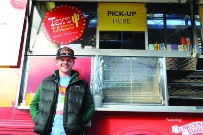 Mac Helms started Tex's Tacos with his business partner Harrison Jones in April 2011 with no prior experience in the food industry. (Christen Harned / ASSISTANT PHOTO EDITOR)