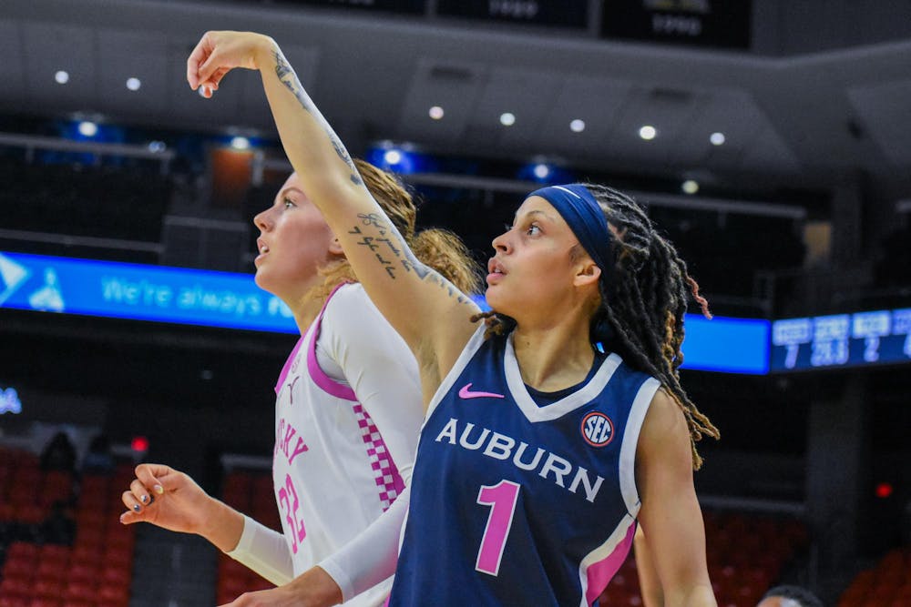 <p>Mya Petticord (1) shoots a three against Kentucky in Neville Arena on February 26, 2026.</p>