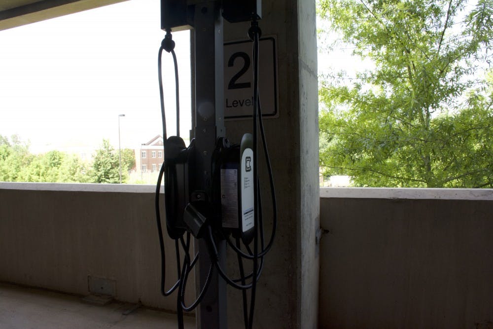 Auburn University adds electric car chargers in select locations on campus.&nbsp;