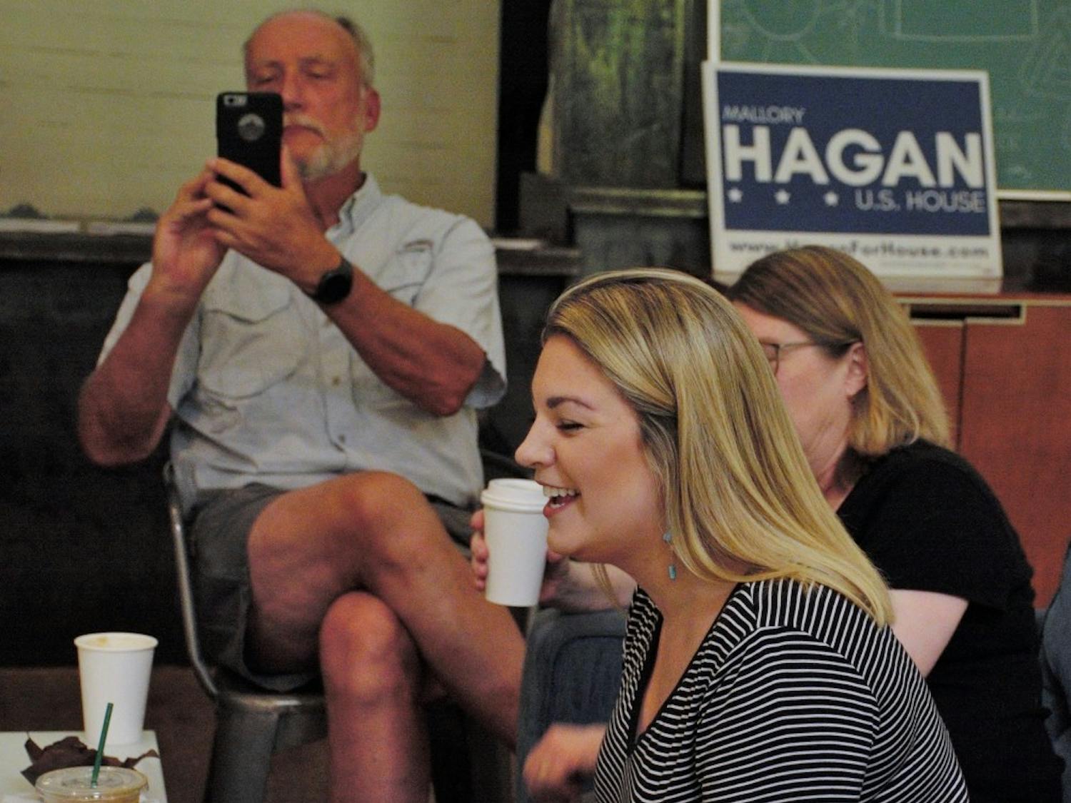 Congressional candidate Mallory Hagan chatted with voters Saturday, July 28, as she made her way around Lee County, Ala.&nbsp;