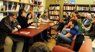 The first Philosophy at the Gnu's Room meeting was held with a panel of six speakers who discussed virtues and vices.(Maria Iamietro / Associate Photo Editor)