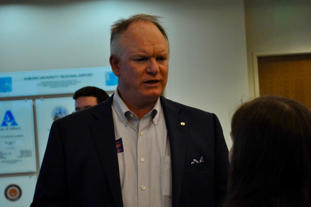 Tom Whatley campaigning with Kay Ivey at the Auburn University Regional Airport on Monday, Nov. 5, 2018 in Auburn, Ala.