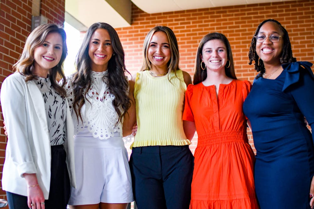 <p>The five finalists for Auburn's 2022 Miss Homecoming elections (left to right): Emmy Beason, senior in public relations; Jenna Codner, senior in public relations; SueEllen Broussard, senior in hospitality management; Grace McNairy, senior in political science; Kai Jones, senior in philosophy photographed in the Melton Student Center on Sep. 1 , 2022.&nbsp;</p>