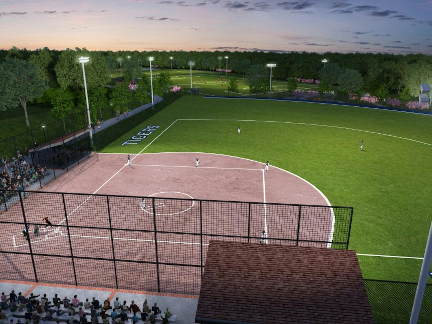 Design rendering of the softball field for the recreation field expansion project.