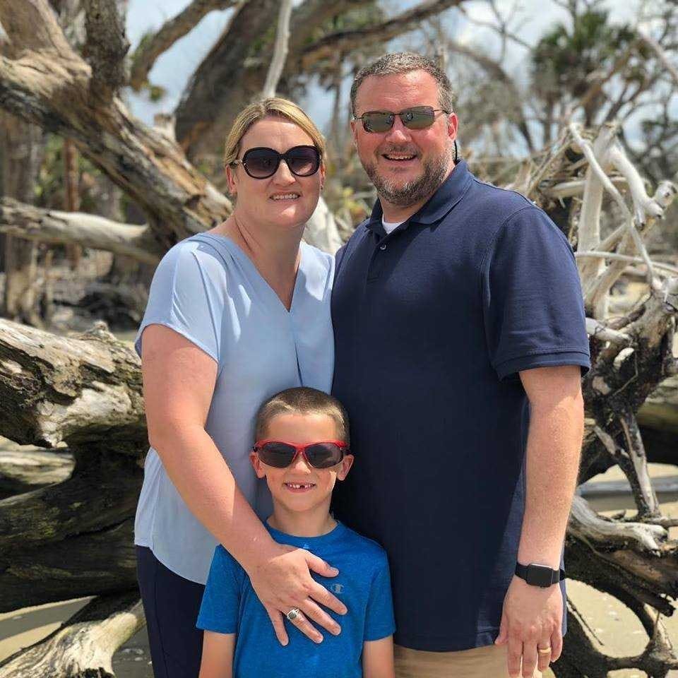 Associate Vice President of Student Living&nbsp;Bryan Rush poses with his family.&nbsp;