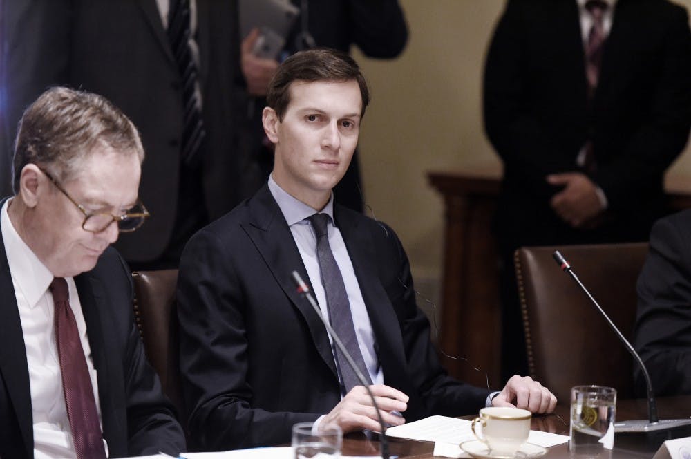 White House senior adviser Jared Kushner looks on during a meeting between U.S President Donald Trump and  President  Moon Jae-in of the Republic of Korea in the Cabinet Room of the White House in Washington, DC, on June 30, 2017. (Olivier Douliery/Abaca Press/TNS)