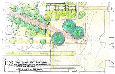 Option 4: "The Samford Diagonal" design. (Courtesy of Facilities Management)