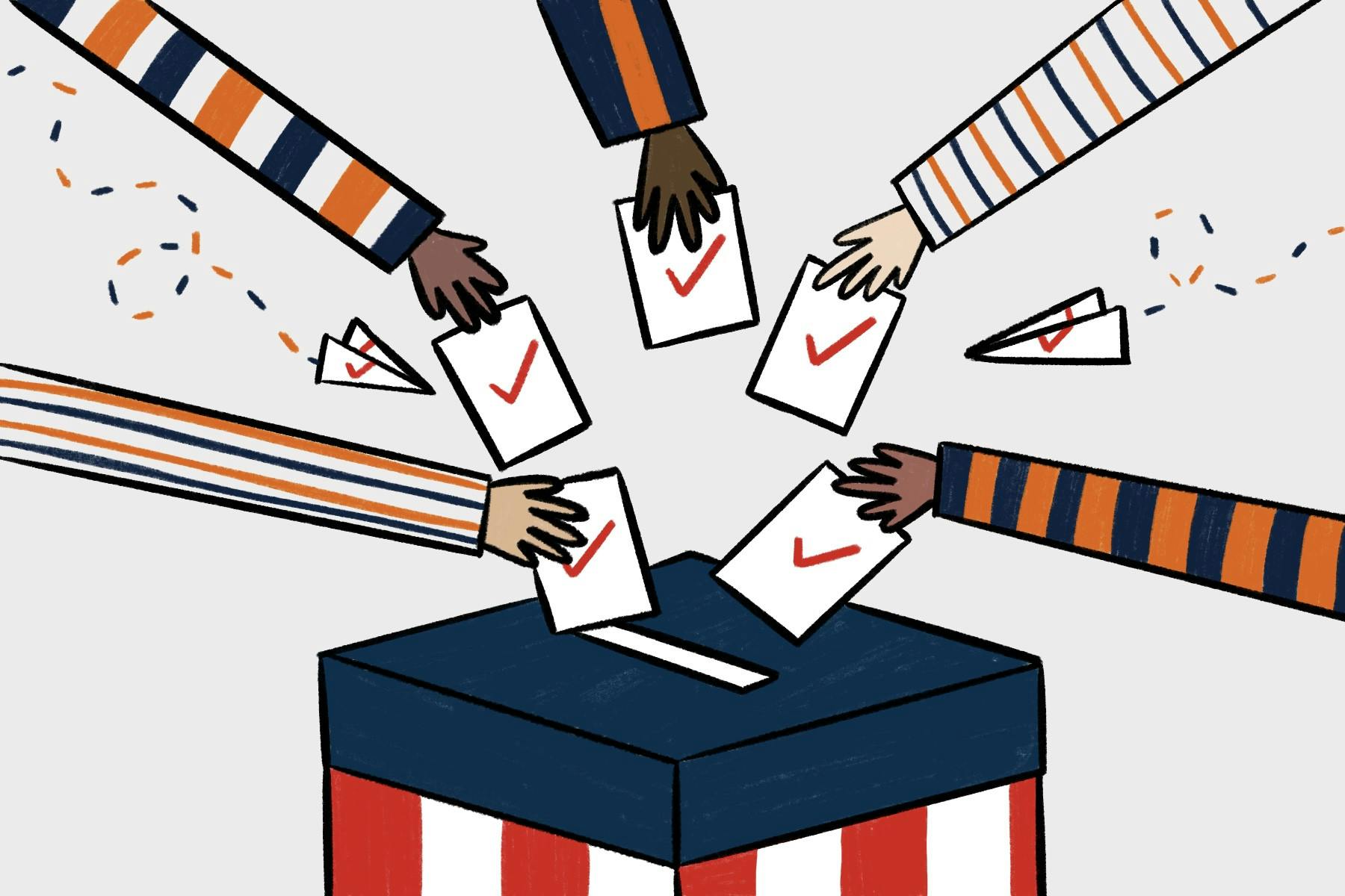 College students voting graphic 