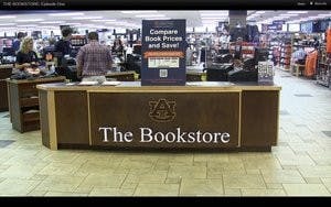 Part of the opening title sequence to Auburn University Bookstore's "The Bookstore," which is a parody of NBC's "The Office." (Courtesy of aubookstore.com)