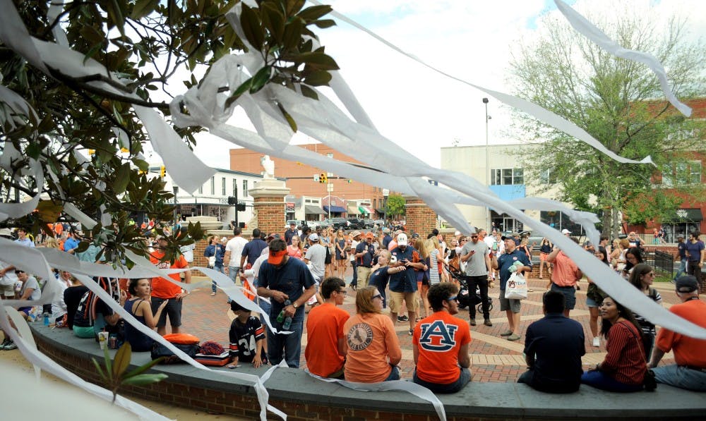 Auburn fans gather at Toomer's Corner after the game.
Auburn vs Jacksonville State on Saturday, Sept. 12, 2015 in Auburn, AL.