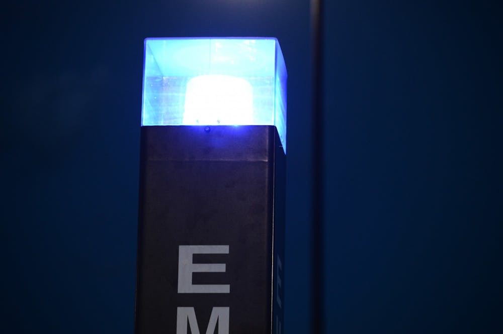 Blue emergency light