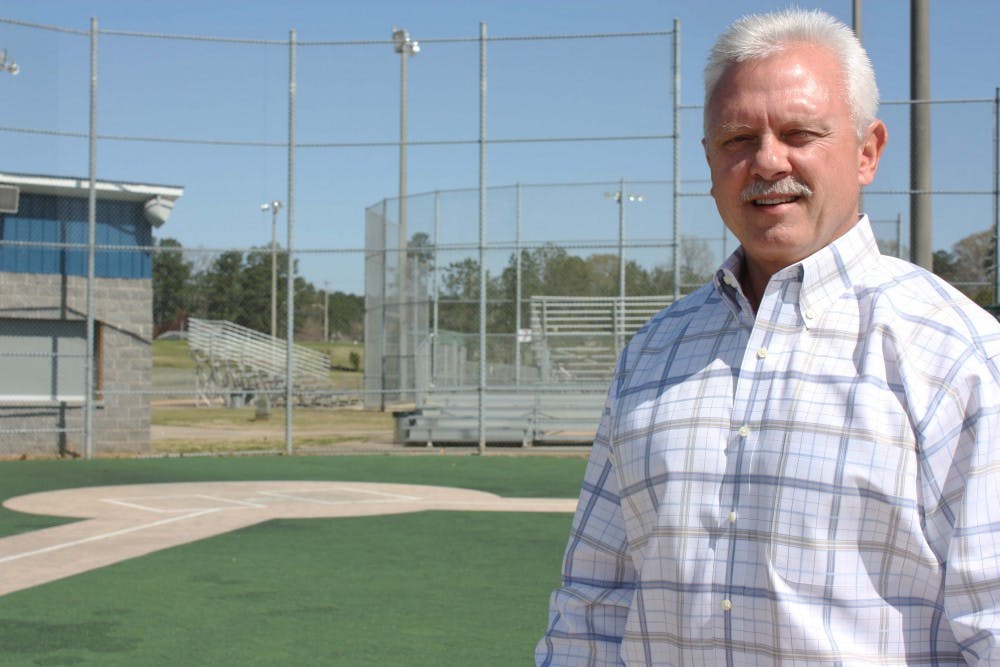 Rob Cox stands at Billy Hitchcock field where the Miracle League plays on Sundays at 2 p.m. Ellison Langford/NEWS EDITOR