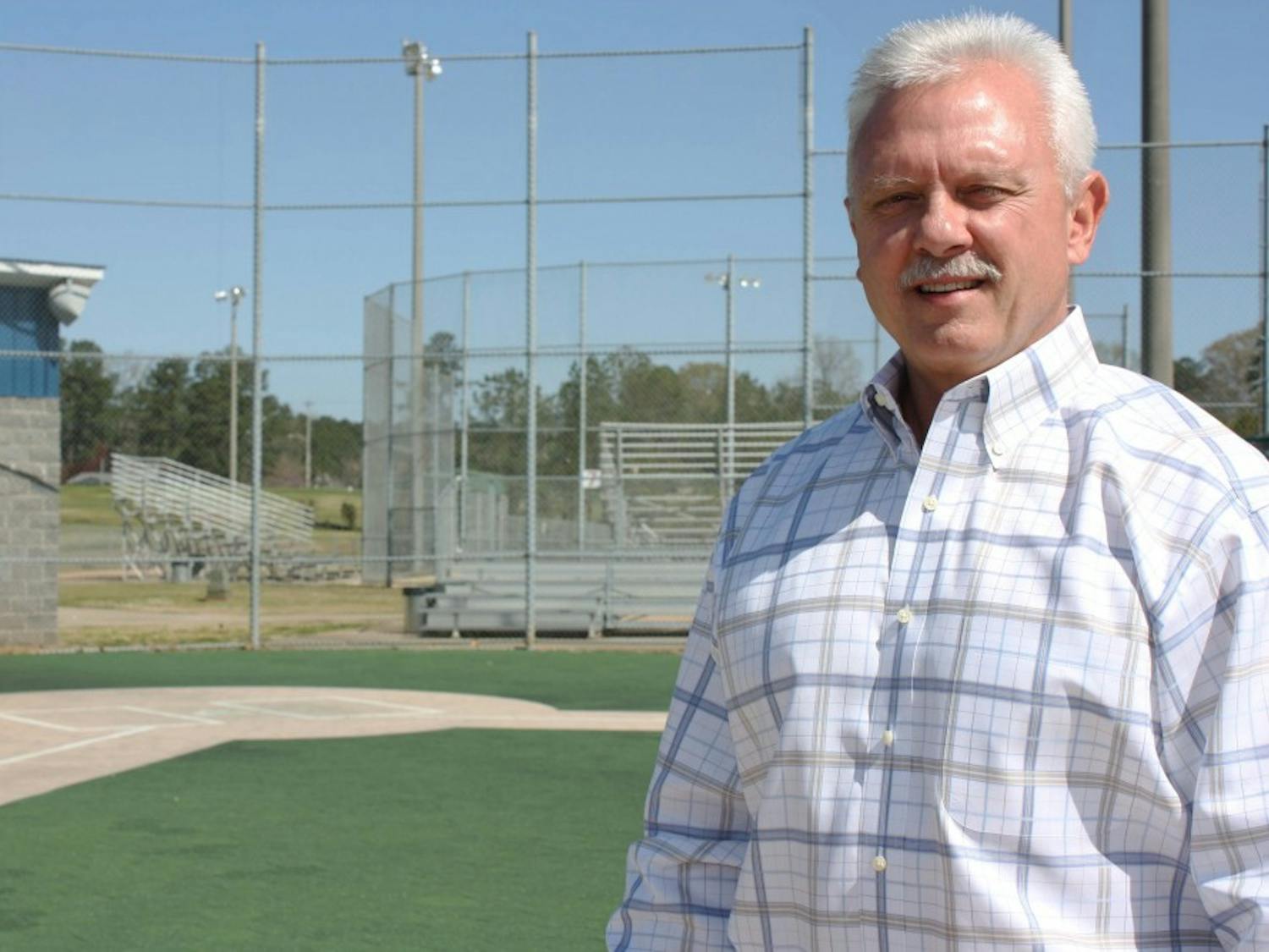 Rob Cox stands at Billy Hitchcock field where the Miracle League plays on Sundays at 2 p.m. Ellison Langford/NEWS EDITOR