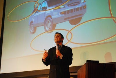 Tim Simpson / Photo Staff

Financial adviser Peter Bielagus spoke to students Thursday evening about spending and saving money.