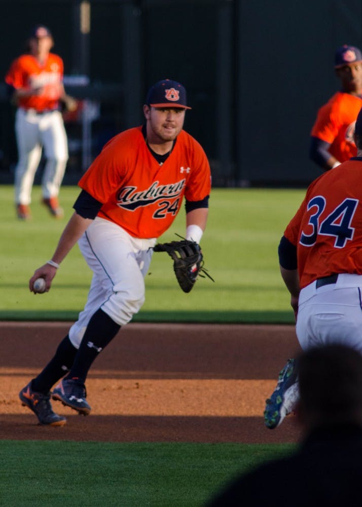 Niko Buentello (24) during the Alabama State vs Auburn baseball game at Plainsman Park in Auburn, Ala., on Tuesday, March 23, 2016. Auburn defeated ASU 11-0.
