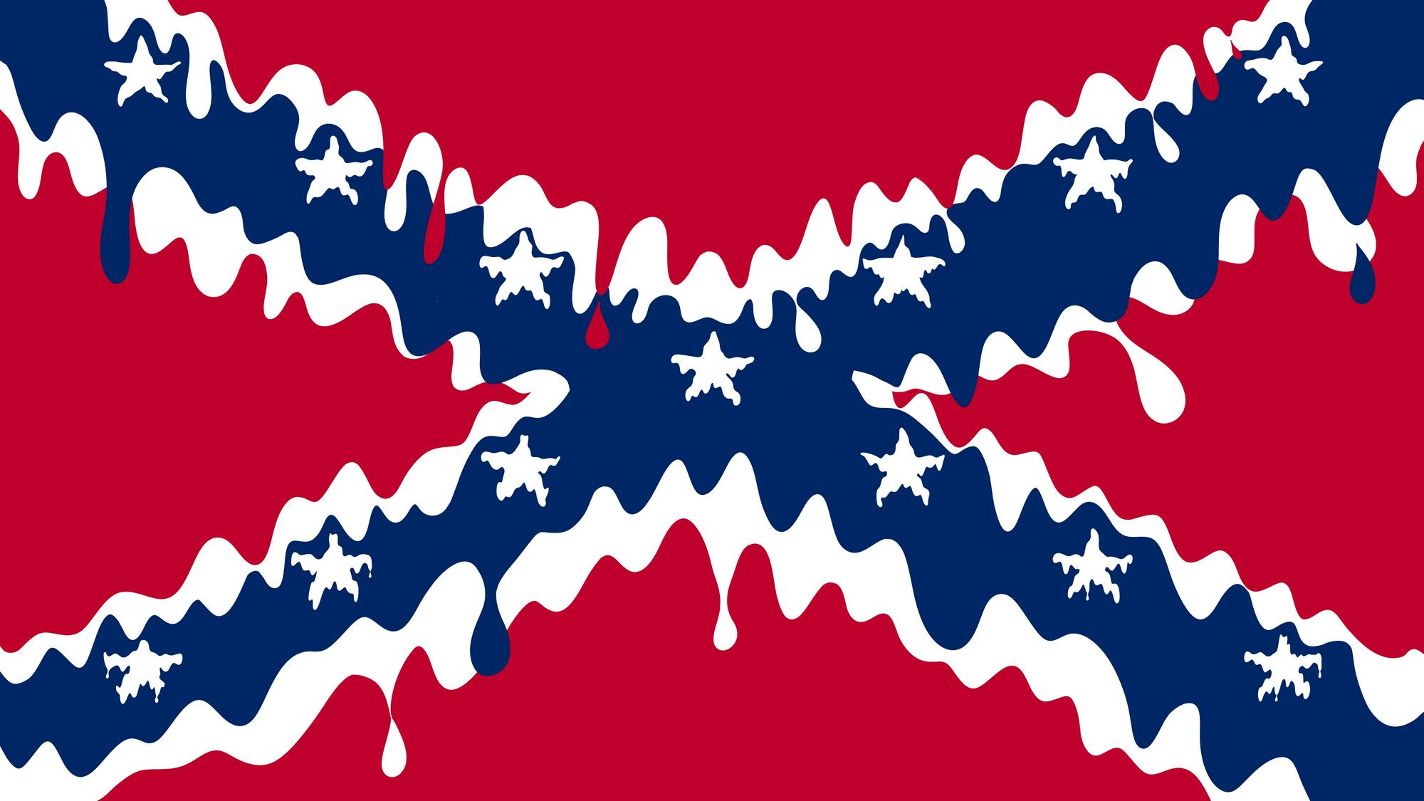 Melting Confederate Flag.