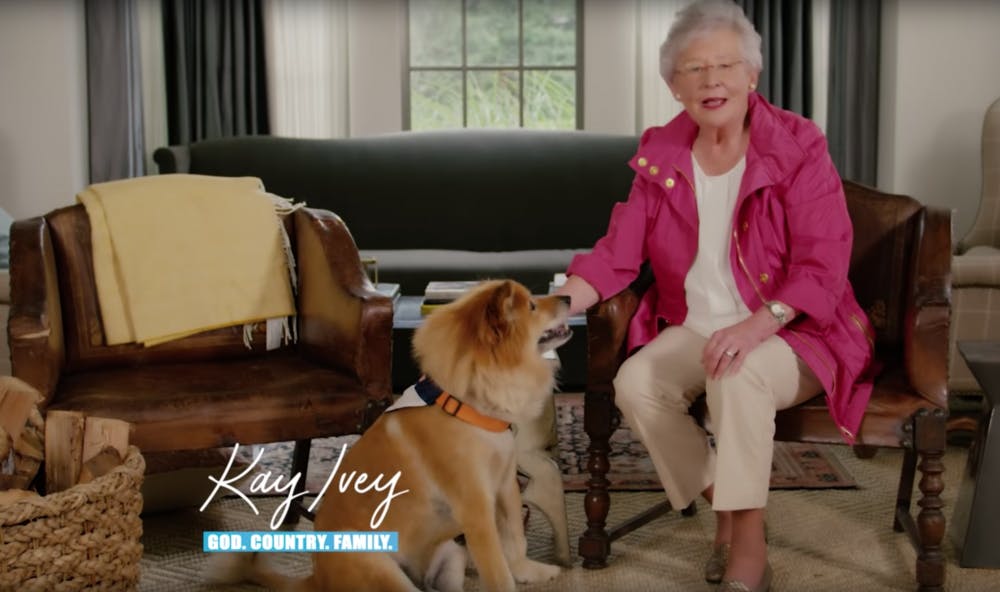 Bear recently appeared in one of Gov. Kay Ivey's campaign ads, which was titled with his name.