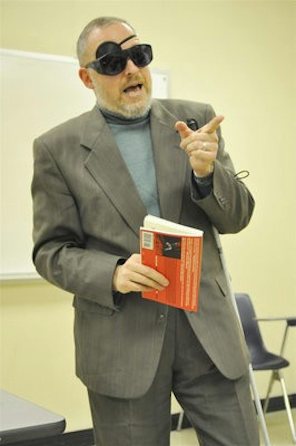 Marc Silverstein discusses "The Red Letter Plays" by Suzan-Lori Parks with his Contemporary American Literature class. (Kelly Tsaltas / PHOTO STAFF)