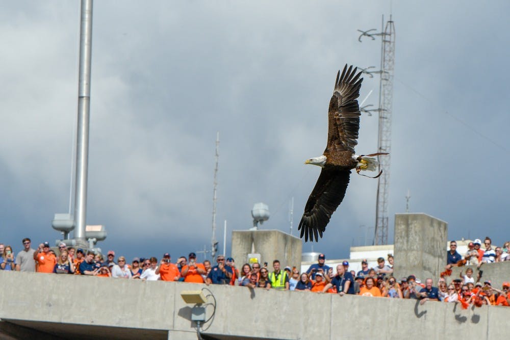 Spirit flys during the Eagle flight prior to Auburn Football vs. Southern Miss Saturday, Sept. 29, in Auburn, Ala.