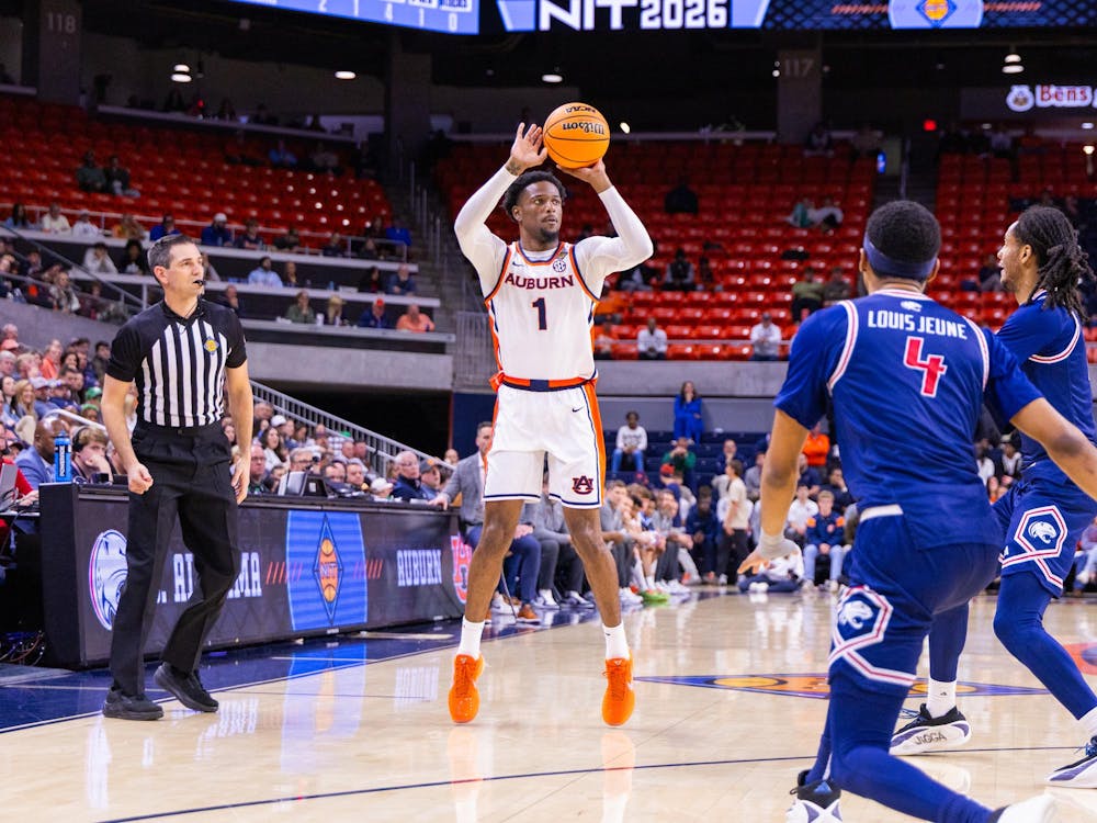 Kevin Overton looks to shoot a three pointer in the first round of the NIT Tournament against South Alabama on March 17, 2026.
