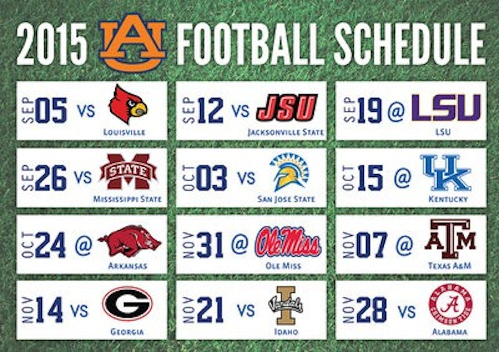 The complete 2015 Auburn football schedule (Charlotte Kelly / Graphics Editor)