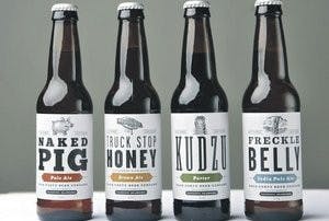 Auburn grad Jason Wilson's Gadsden-based brewery makes four flavors: a pale ale, Naked Pig; an Indian pale ale, Freckle Belly; a brown ale, Truck Stop Honey; and a porter, Kudzu. (Courtesy of Back Forty Beer Company)