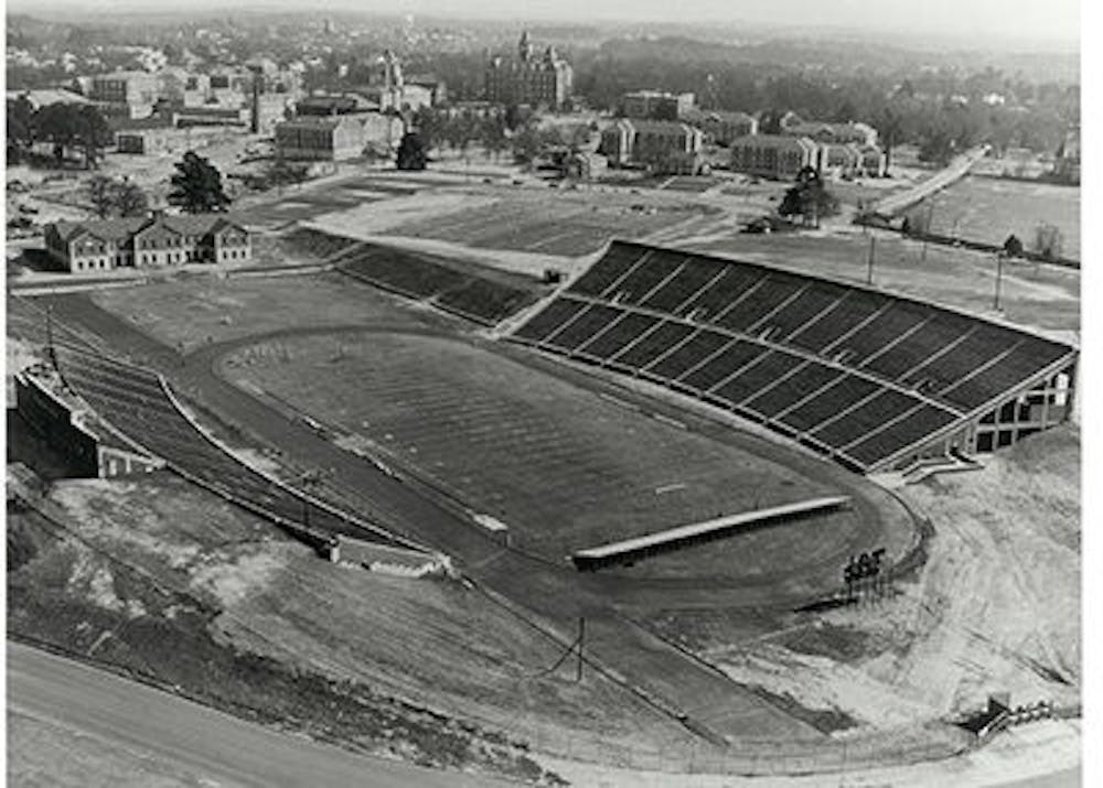The original Auburn Stadium photographed in 1948 before it became Cliff Hare Stadium in 1951. (Contributed by Tiffany Blackmon / AU Photo Services)