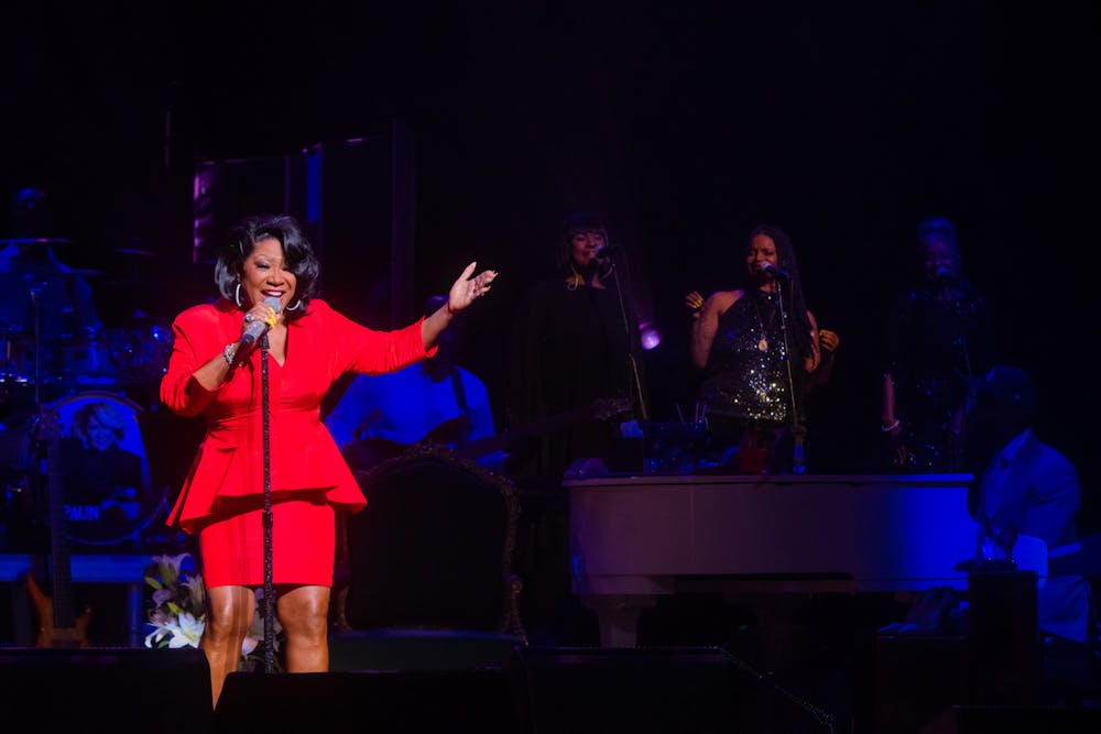 <p>Patti LaBelle performs in front of hundreds of fans in the Gogue Performing Arts Center on Nov. 14.</p>