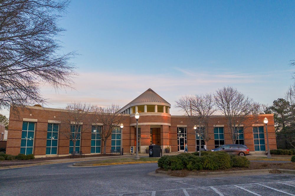 <p>The Auburn Public Library front entrance.</p>