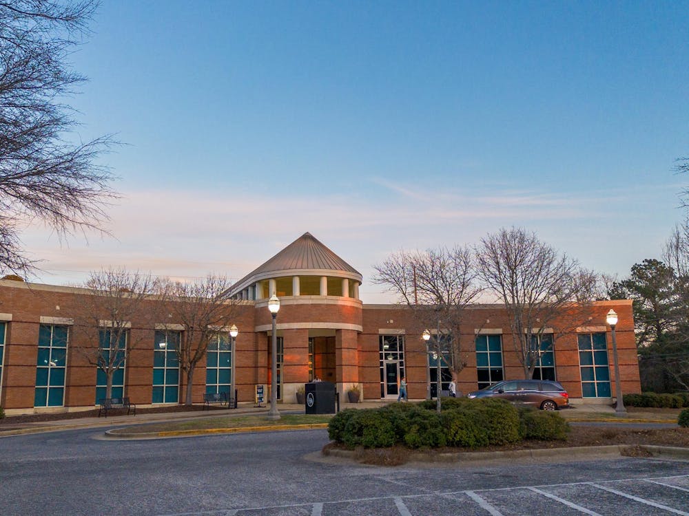 The Auburn Public Library front entrance.