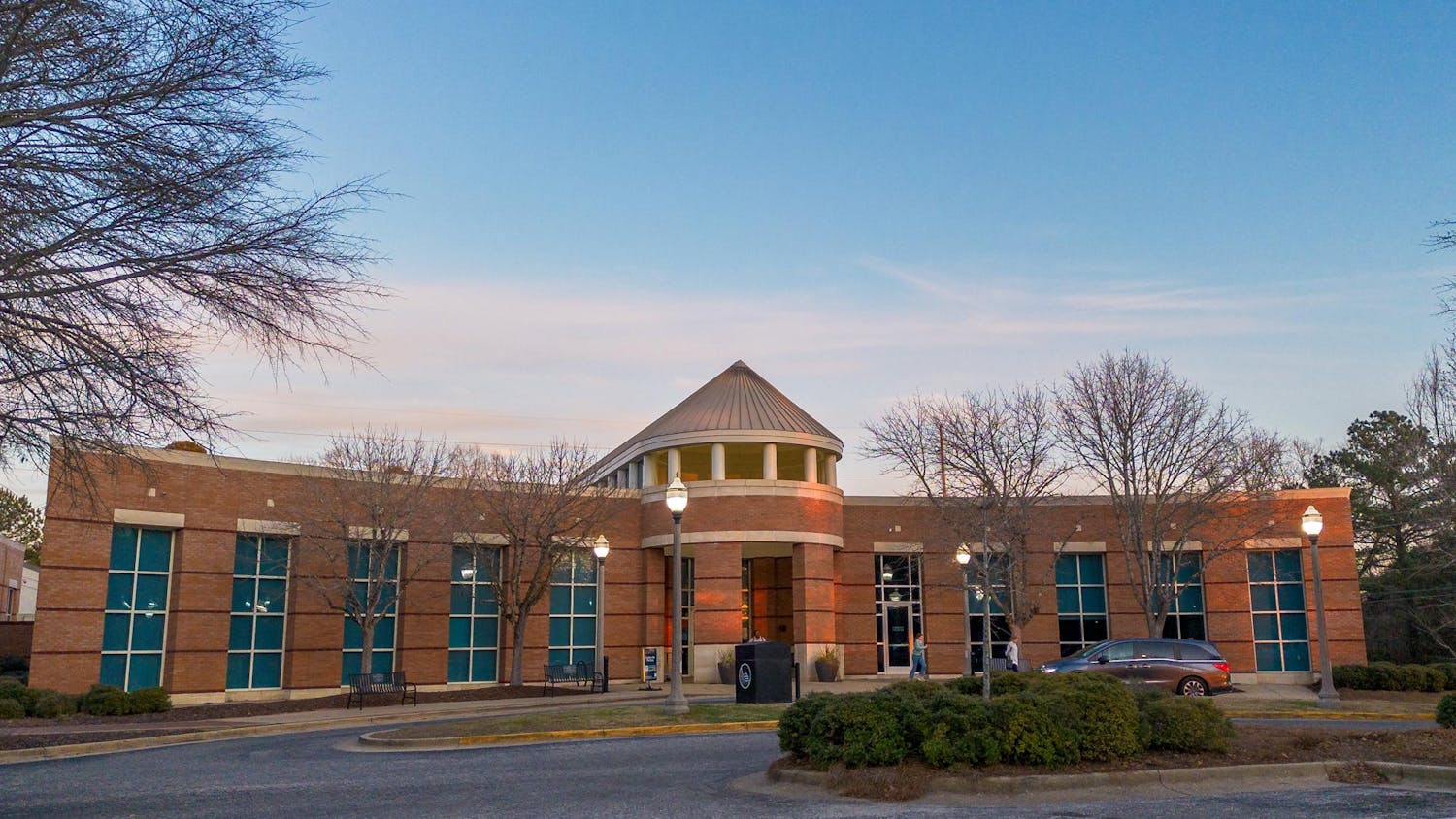The Auburn Public Library front entrance.